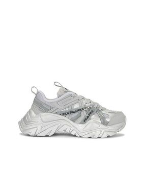 Fila Women's White and Silver Athletic Chunky Sneaker